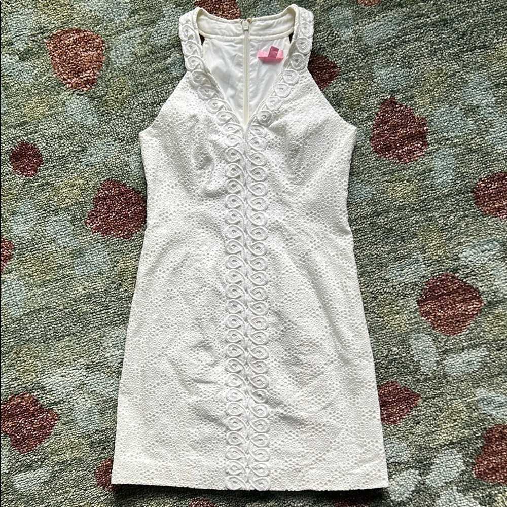 Lilly Pulitzer White Halter Sheath Mini Dress